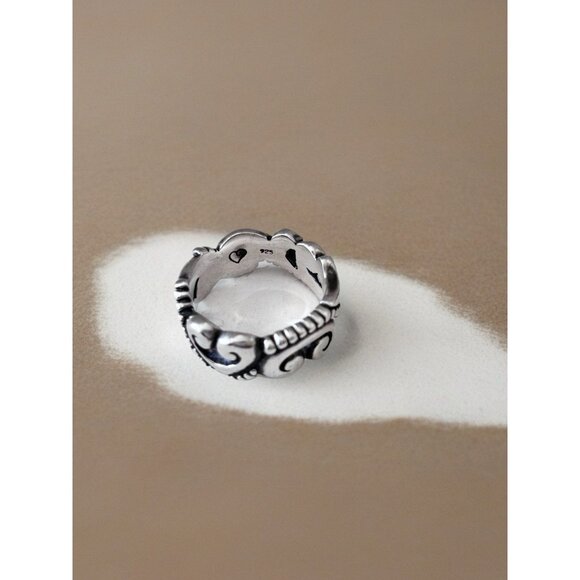 Paisley Design Band 8.3mm Ring Size 7 Sterling Silver 925 - Picture 1 of 6